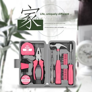 Morita <strong>Pink</strong> 24-Piece Multi-Functional Hand Operated Hard Case Gift <strong>Tool</strong> Set Pliers for Household Home Repair OEM Customizable - Product Image 4