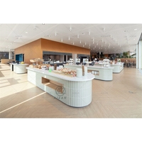Buffet d'hôtel moderne Surface solide Restaurant Comptoir buffet libre-service Pizza Boutique Présentoir d'aliments Taille personnalisée
