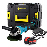 Kit d'outils électriques sans fil 2 pièces de qualité industrielle, perceuse et meuleuse d'angle 21V à batterie lithium, équipé d'un moteur sans balais