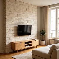 Горизонтальные панели из искусственного камня PU Slate Great Wall для проектов по обновлению стен больших площадей в курортных клубах и отелях