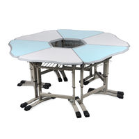 Table de formation collaborative réglable en hauteur, mobilier scolaire en plastique, bureau d'étudiant, chaise