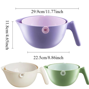 Panier égouttoir pour fruits et légumes avec poignée pivotante à une main, amovible, pour rangement et nettoyage, outil polyvalent - Product Image 6