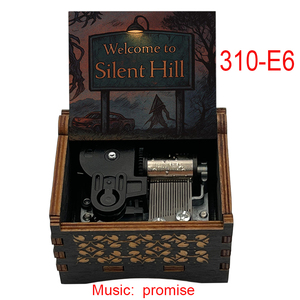Boîte à musique en bois <span class=keywords><strong>Silent</strong></span> <span class=keywords><strong>Hill</strong></span>, mélodie Promise, imprimée en couleur, à remonter, pour les fans, les amis, la famille, cadeau d'anniversaire - Product Image 3