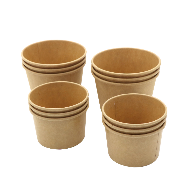 Custom Printing Biodegradabe Packaging 3oz Kraft Paper Ice Cream Cups with logo