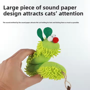 Venta al por mayor, juguete interactivo para mascotas, juguetes para gatos de peluche con forma de oruga con hierba gatera - Product Image 5
