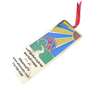 Marcapáginas Metálico con Diseño de Jarrón de Porcelana Azul y Blanca, 50x30mm, Reutilizable, Colores Mezclados, Tono Dorado, Impresión Troquelada - Product Image 5