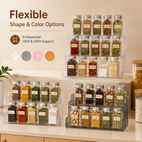 Présentoir en acrylique transparent multi-niveaux à marches, gain de place, pour salle de bain et présentation de produits en magasin de cosmétiques