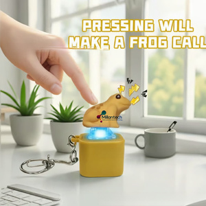 Millantech Frog - Llavero LED con Sonido, Juguete Antiestrés de Plástico Ecológico con Forma de Rana, Botón de Descompresión, Colgante Electrónico - Product Image 4