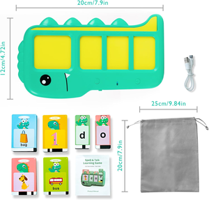 Carte Flash Parlanti per l'Apprendimento dell'Alfabeto, Giochi di Ortografia con 224 Parole Comuni, Giocattoli Educativi Elettronici Sensoriali Montessori - Product Image 1