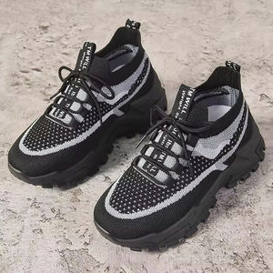 Baskets décontractées à lacets pour femmes, respirantes, en maille tissée, pour la marche en extérieur, confortables, avec semelle intérieure en PVC - Product Image 4