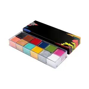 Kit de pintura corporal de alta calidad, suministros de pintura corporal de neón que brillan en la oscuridad, 12 colores, navidad