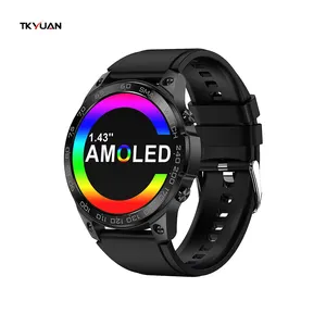TKYUAN NFC Smart Watch DM50 Großbild schirm 1,43 Zoll AMOLED HD-Telefonanruf IP68 Deep Water proof Voice Assistant Music Sports Watch