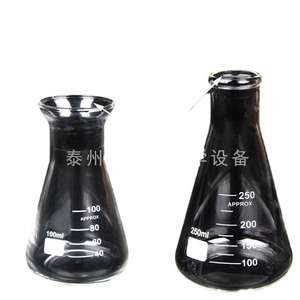 ขวดเออร์เลนเมเยอร์, ขวดทรงกรวย, ขนาด 250 มล., 500 มล., 100 มล., ขวดทนความร้อนสูง, แก้วบอโรซิลิเกตหนาคุณภาพสูง - Product Image 2