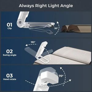 9 LED sạc Clip mục tiêu glocusent USB có thể sạc lại cuốn sách readering ánh sáng để đọc trên giường - Product Image 6