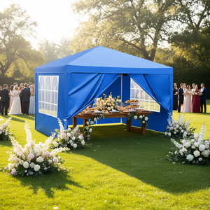 เต็นท์กันน้ำสีน้ำเงินขนาด 10x10 เมตร สำหรับงานแต่งงาน ปาร์ตี้ บาร์บีคิว และจัดเลี้ยง - Product Image 2