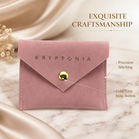 Pochette à bijoux de luxe en velours ivoire avec insert rembourré, emballage personnalisé pour bijoux avec logo pour présentation de colliers et bijoux