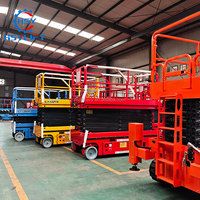 Mini plateforme élévatrice à ciseaux électrique autopropulsée 4m 320kg, plateforme de travail intérieure compacte à largeur réduite
