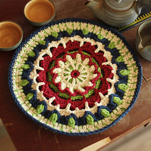 Y-F Personnalisé mamie crochet napperon boho cuisine bol tasses chaude table tapis montagnes rondes - Product Image 2