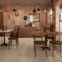 Café-Esszimmer-Restaurant-Möbel Holztisch mit Lederpolsterung Runder Holztisch und Kaffeehausstuhl-Set