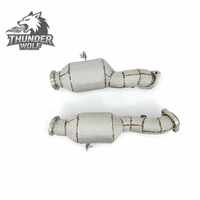 Accessoires d'échappement HT pour voitures, compatibles avec Benz C43 W205 E43 W213 GLC43 GLE43 AMG 3.0T, downpipe avec bouclier thermique/convertisseur catalytique
