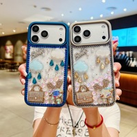 Funda de Teléfono de Lujo para Mujer con Diseño 3D de Diamantes de Imitación para iPhone 17 16 15 14 13, Carcasa Brillante de Epoxi a Prueba de Golpes con Bumper de Color Caramelo