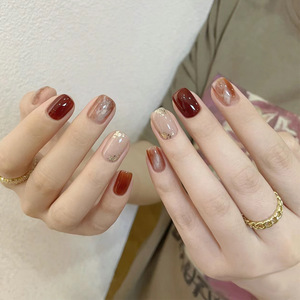 สติกเกอร์ติดเล็บฟอยล์สีทองสีเหลืองอำพันไล่ระดับสีแบบใหม่สำหรับฤดูใบไม้ร่วงฤดูหนาว - Product Image 2