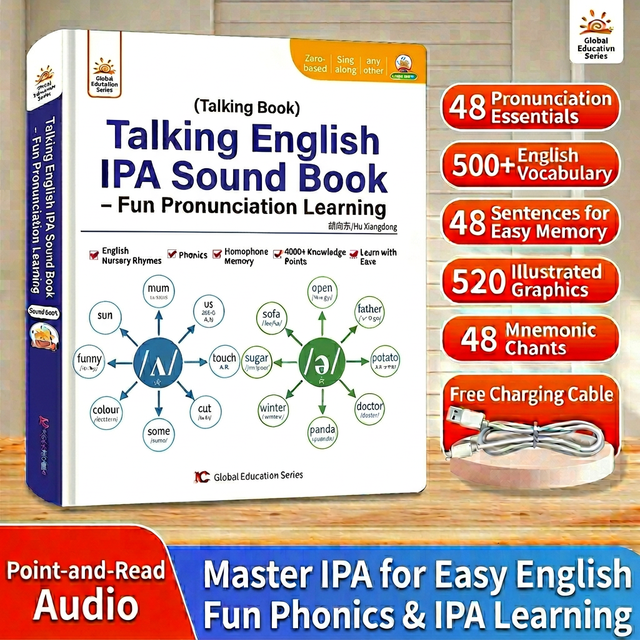 Custom Talking English IPA Kids Sound Book Interactive Phonetic Learning Audio Book for Students