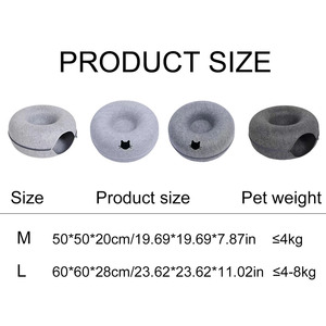 Casa para Gatos en Forma de Donut y Cama Túnel, Diseño Moderno de Fieltro para que los Gatos se Escondan, Interactivo para Interiores en Verano - Product Image 5