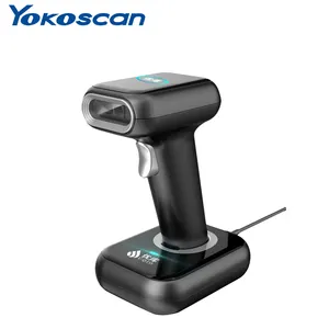 Yokoscan 2D वायरलेस बार कोड स्कैनर QR 1D बारकोड रीडर 1D/2D हाथ में बीटी बारकोड स्कैनर के साथ चार्ज पालना