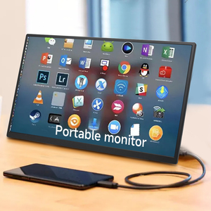 צג LCD נייד פתוח עם מסך מגע בגודל 18.5 אינץ', רזולוציית Full HD, חיבור <span class=keywords><strong>Type</strong></span> <span class=keywords><strong>C</strong></span>, קצב רענון 60 הרץ, רמקול מובנה, תמיכה במעמד - Product Image 1