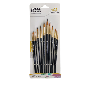 BOMEIJIA nouveau 12 pièces Pinceles Arte doré vadrouille cheveux synthétiques pour artiste aquarelle et <span class=keywords><strong>peinture</strong></span> d'art acrylique - Product Image 1