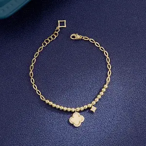 Bracelet Simple chaîne à maillons en or jaune 14k, bijoux en or massif, Design Simple