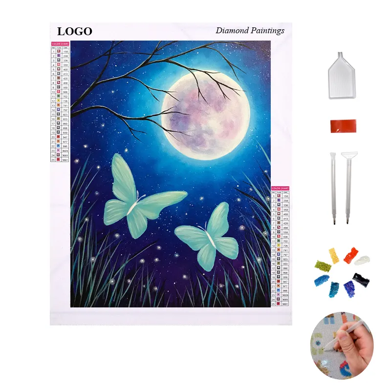Diy 5d Full Drill Anime Butterfly Moon Diamond Painting