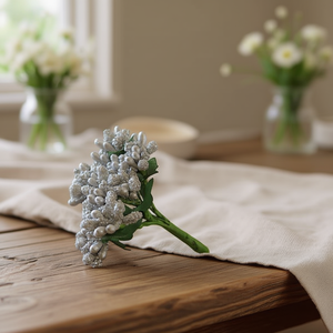 ILAN Fiori Secchi con Perline Argentate 12 Pezzi per Decorazioni - Product Image 3