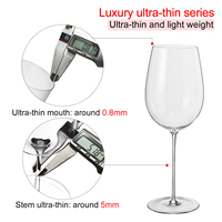 Fabricant de gobelets à vin rouge en cristal ultra fins et de grande capacité avec logo personnalisé Samyo pour mariage, restaurant, bar
