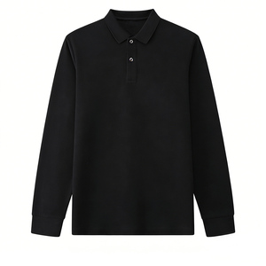 Camisetas de <span class=keywords><strong>Marca</strong></span> para Hombre, Estilo Polo Holgado, Material de Algodón con Cuentas, Casual, Transpirable, Manga Larga, Camiseta de Manga Larga para Hombre - Product Image 4
