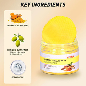 Turmeric & Amino Acid Vegan <b>Foam</b> Cleansing <b>Pads</b> 50 Pcs Oil Control & Pore Cleaning for Face - Product Image 2