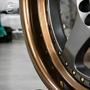 Jantes en alliage forgées sur mesure en deux parties, gris doré, à rivets, PCD, à déport profond, 5x112 5x120.65 pour E30 E36 Corvette <span class=keywords><strong>C4</strong></span> Camaro 17 18 - Product Image 5