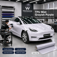 Film de protection de peinture et de changement de couleur de voiture WrapMaster 1,52 m x 15 m, gris-bleuâtre, TPU PPF 2 en 1, auto-réparant, hydrophobe, OEM