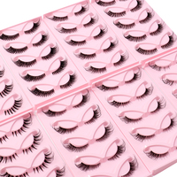 Vente en gros de faux cils allongeant la queue des yeux de la tige transparente, 5 paires de cils de renard de scène de maquillage quotidien