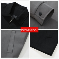 Blouson Exécutif Homme Grande Taille 260 GSM à Col Rabattable, Fermeture Éclair, Style Formel, Coupe Slim Jeune, Tendance et Polyvalent – Vente en Gros