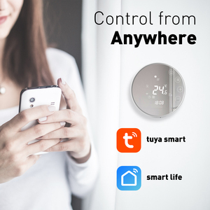 <span class=keywords><strong>Thermostat</strong></span> de chauffage au sol <span class=keywords><strong>intelligent</strong></span> à écran tactile rond basse tension 3A avec commande vocale - Product Image 3