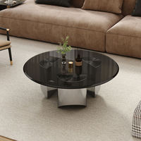 Table basse flottante de style italien, luxe léger, appartements modernes de petite taille, design durable en verre trempé pour le salon