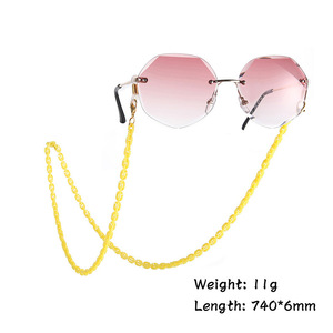 <strong>Fashion</strong> New Design 13 Colors Acrylic <strong>Glasses</strong> Chain Chic Colorful Resin Sunglasses Chain Lanyard Men Women Chain Neck Strap - Product Image 3