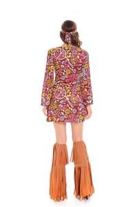 Costume de paix et d'amour hippie pour femmes, années 60 et 70, vêtements de scène pour fête et Halloween, robe de performance à franges indiennes - Product Image 4