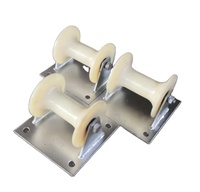 Poulie de guidage de câble triple pour télécommunications, en aluminium et nylon, plaquée zinc, charge nominale 0,5T, support de bobine de câble unidirectionnel/bidirectionnel