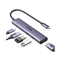 UGREEN CM478 Revodok105 USB C HUB 5 in 1 Adaptor Multiport 4K Tipe C 3.1 ke 4K SD TF PD 100W Adaptor