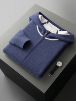 Nouvelle collection automne-hiver : Cardigan matelassé à capuche en cachemire pour homme, pantalon décontracté à jambes larges, ensemble décontracté chic et polyvalent.