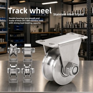 58mm 201 Stainless Steel Triangle Bracket <strong>Pulley</strong> Dual Bearing Sliding Door <strong>Pulley</strong> <strong>Small</strong> Groove Wheel - Product Image 1