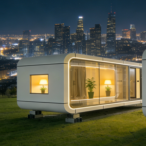 Casa Contenedor Modular de Estructura de Acero, Casa Prefabricada de Lujo Tipo Cápsula Espacial con Sala de Estar, Baño y Energía Solar para Acampar - Product Image 4